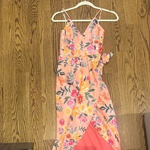 Floral Wrap Dress with Spaghetti Straps